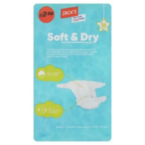 Jack's Soft & Dry Size 3 Nappies