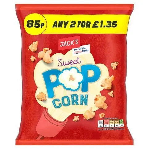 Jacks Sweet Popcorn 85p 50g
