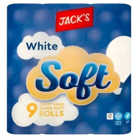 Jacks White Toilet Tissue 9 Pack
