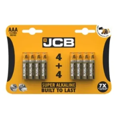 JCB AAA 4+4 PK SUPER ALKALINE BATTERIES
