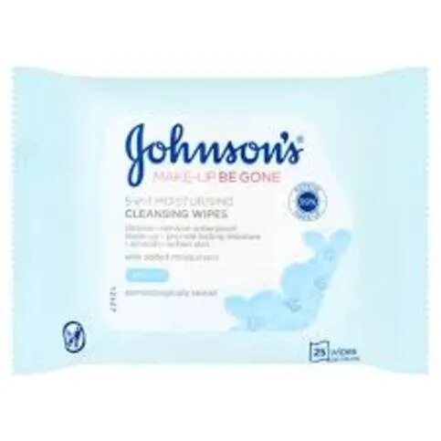 Johnsons make up moisturising wipes , 25s