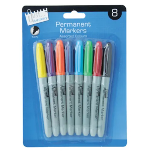 Just Stationery Permanent Markers 8 Pack