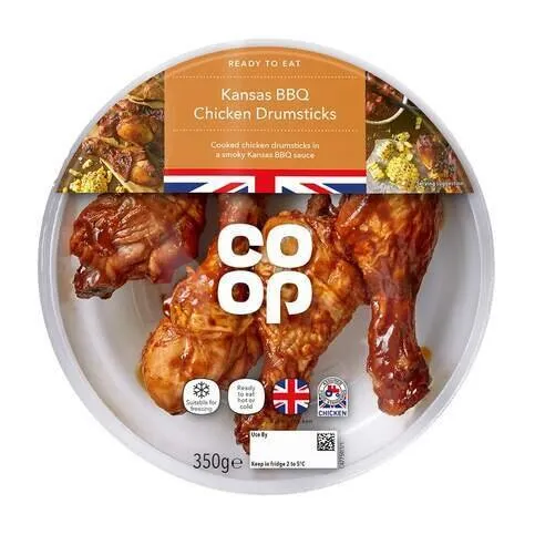 Co-op Ready to Eat Kansas BBQ Chicken Drumsticks 350g