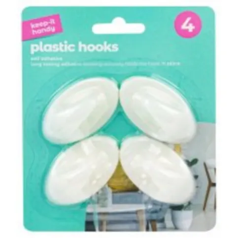 Keep-it Handy Plastic Hooks 4 Pack