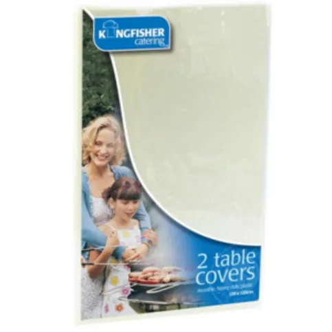 Kingfisher White Table Cloth's 2 Pack 120x120