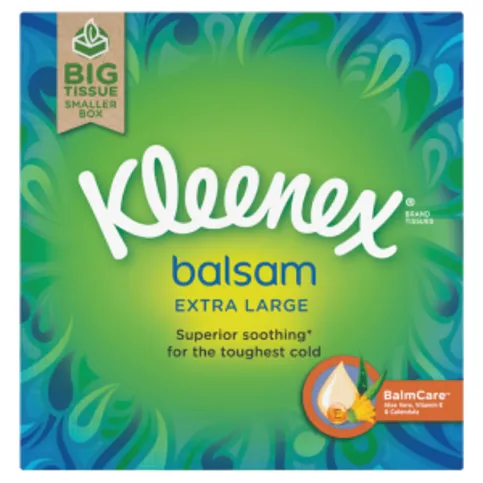 Kleenex Balsam Extra Large Tissues Single Compact Box 40 Sheets