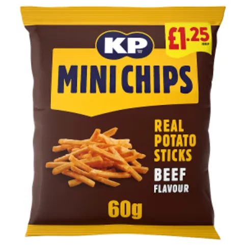 KP Mini Chips Real Potato Sticks Beef Flavour 60g