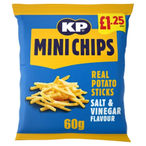 KP Mini Chips Real Potato Sticks Salt & Vinegar Flavour 60g