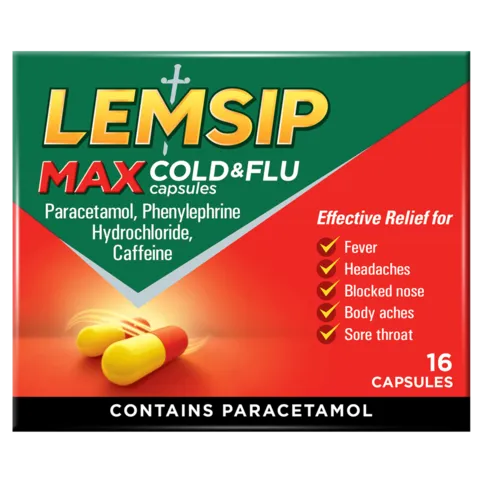 Lemsip Max Cold & Flu Capsules 16 capsules