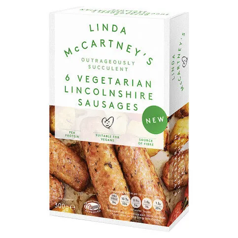 Linda McCartney's 6 Vegetarian Lincolnshire Sausages 300g