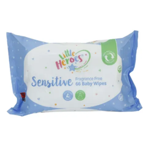 LITTLE HEROES SENSITIVE BABY WIPES 66S