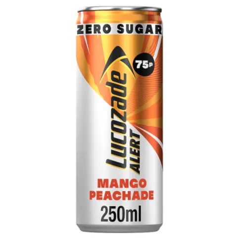 Lucozade Alert Zero Mango & Peach Caffeine Energy Drink 250ml
