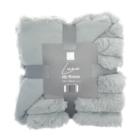 LUXURY FUR RIBBED THROW EACH