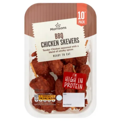 Morrisons 10 Bbq Chicken Skewers 100g