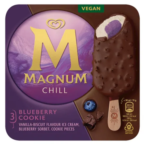 Magnum Chill Ice Cream Sticks Blueberry Cookie 3 x 90ml