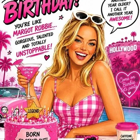 Margot Robbie Birthday Card