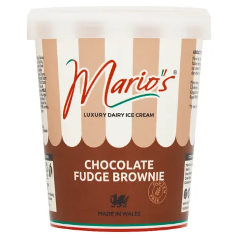 Mario's Luxury Dairy Ice Cream Chocolate Fudge Brownie 500ml