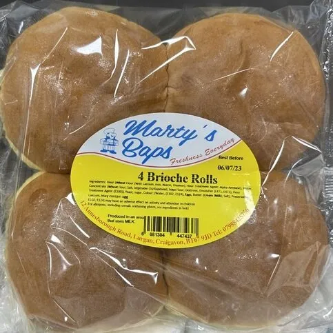Marty's Brioche Baps 4 Pack