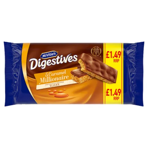McVities Digestives 5 Caramel Millionaire Digestives 109.9g - Biscuits