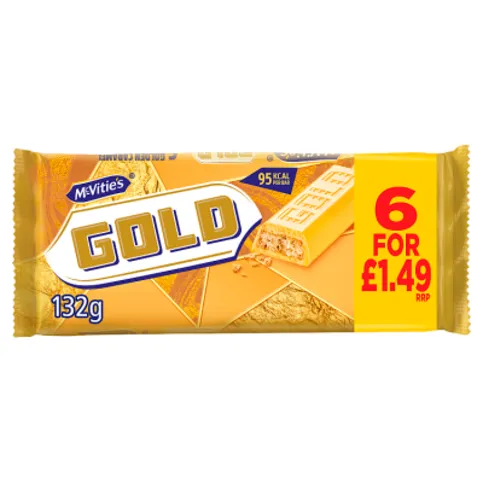 Mcvitie's Gold Golden Caramel Flavour Biscuit Bars 106g