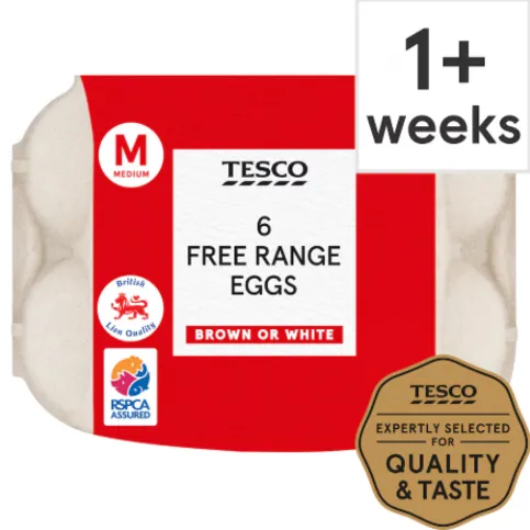 Tesco Free Range Medium Eggs 6pk