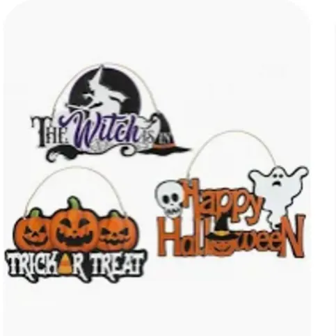 METAL HALLOWEEN HANGING SIGN 3ASSTD