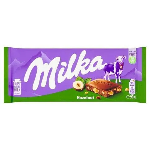 Milka Chocolate Hazelnut 90g