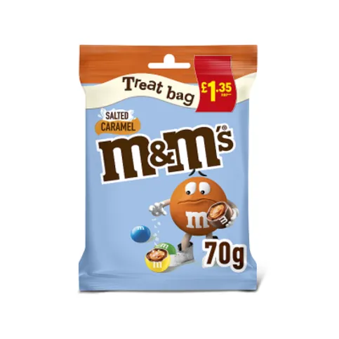 M&M's Salted Caramel Milk Chocolate Treat Bag 70g