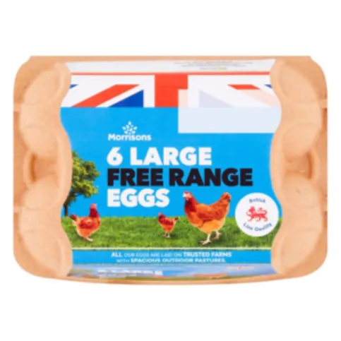 Morrisons Large Eggs Free Range 6 Pack