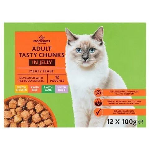 Morrisons Cat Food Meat Selection in Jelly 12 x 100g