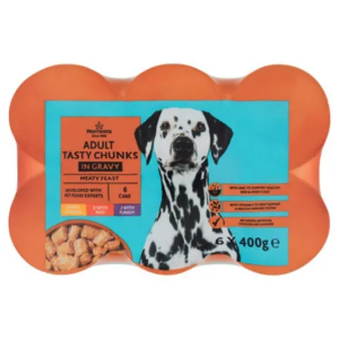 Morrisons Dog Food Meat Chunks in Gravy 6 x 400g