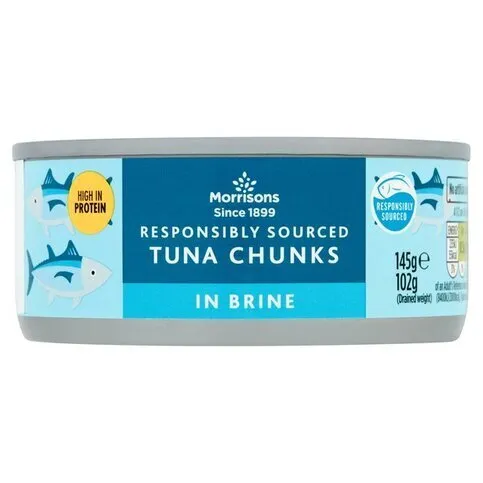 Morrisons Fad Free Tuna Chunks In Brine 145g