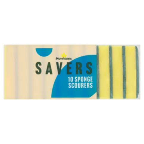 Morrisons Savers Sponge Scourers 10 Pack