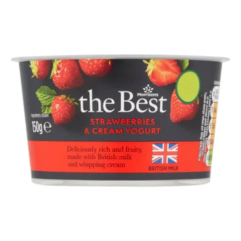 Morrisons The Best Strawberries & Cream Yoghurt 150g