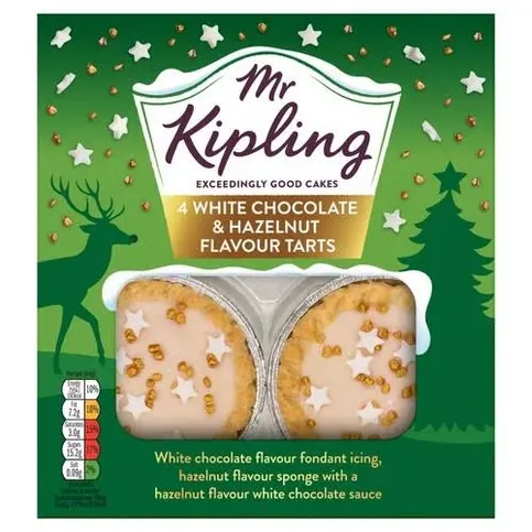 MR KIPLING HAZELNUT & WHITE CHOCOLATE TART 4P