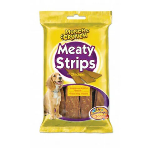 Munch & Crunch Meaty Chicken Strips Tasty Dog Treats Snack 18 Pack