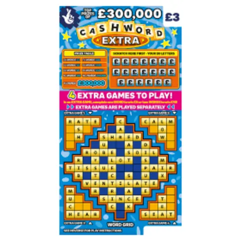 National Lottery Cashword Extra Scratchcard Game