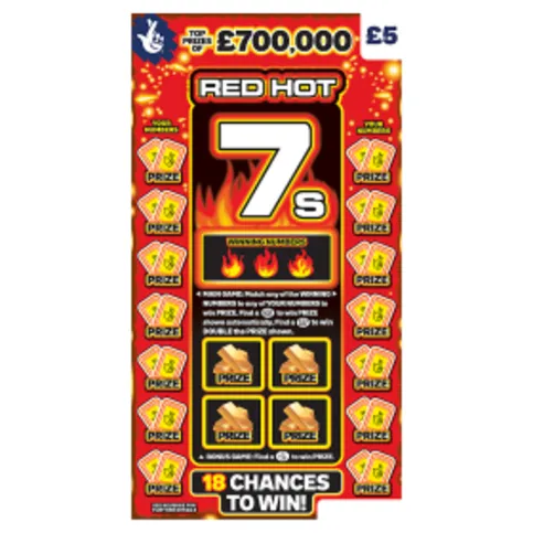 National Lottery Red Hot 7s Scratchcard Game [ SCRATCHCARD RED LABEL ]