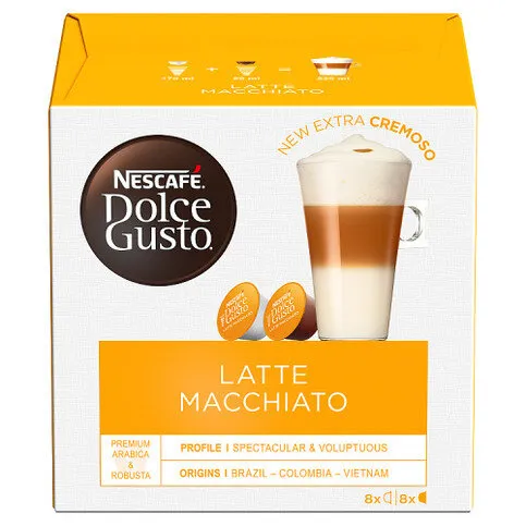 Nescafe Dolce Gusto Latte Macchiato Coffee Pods 16 Pack