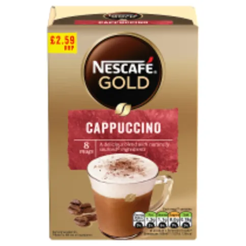 Nescafe Gold Cappuccino Instant Coffee 8 x 15.5g Sachets