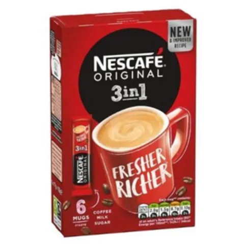 Nescafe Original 3 in 1 6 Sticks Instant Coffee 17g