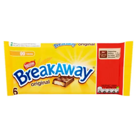 Breakaway Milk Chocolate Biscuit Bar Multipack 6 Pack