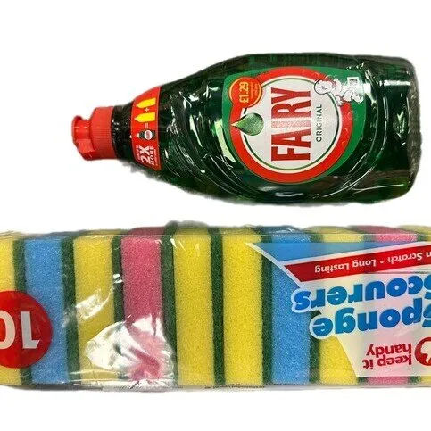 Fairy Liquid 320ml + Sponge Scourers Bundle