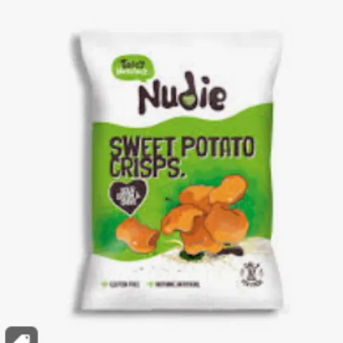Nudie Sweet Potato Crisps With Sour Cream & Chive 80G