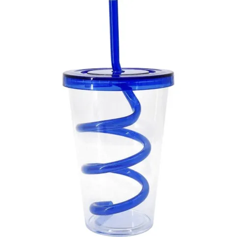 Nutmeg Home Blue Twisty Straw Tumbler