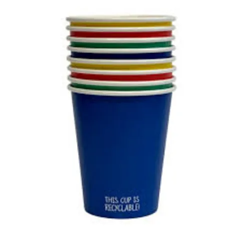 Nutmeg Home Multicoloured Cups 8oz 8pk
