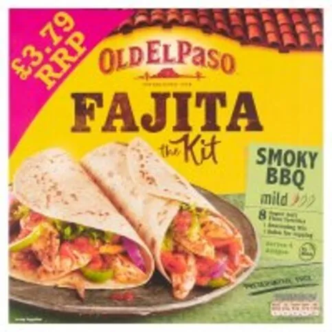 OLD EL PASO BBQ FAJITA KIT PM£3.79 500G