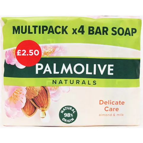 Palmolive Naturals Delicate Care with Almond & Milk Bar Soap 4 Pack