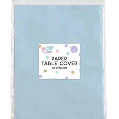 Paper Table Cloths 3pk (Colours May Vary)