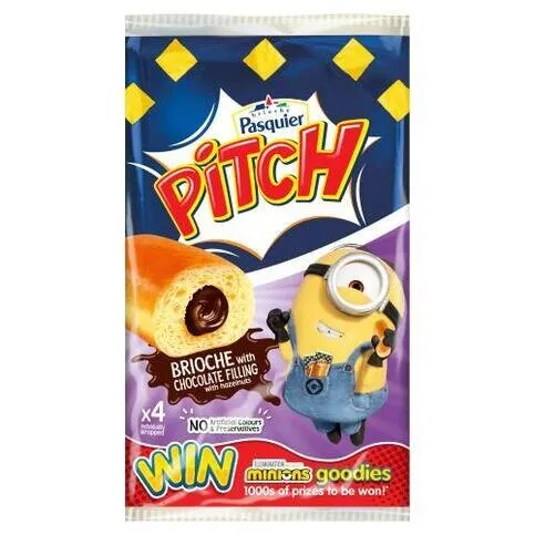 Brioche Pasquier Pitch Chocolate Flavour Filled Brioche 4 x 38.75g (155g)